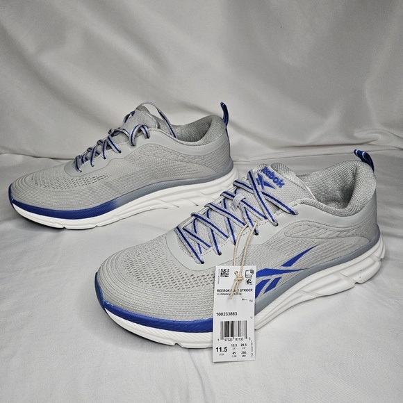 New Men Reebok 100233883 Road Strider Running Shoe Sneaker Grey Blue White 11.5 - Picture 3 of 13